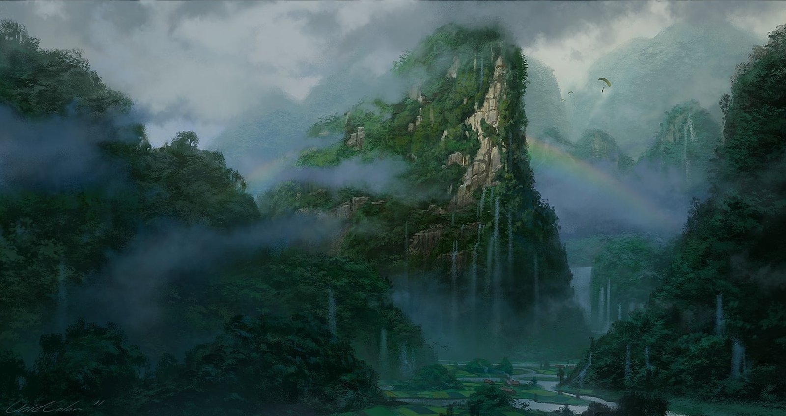 mountains art artistic clouds digital diving fantasy fog 2k