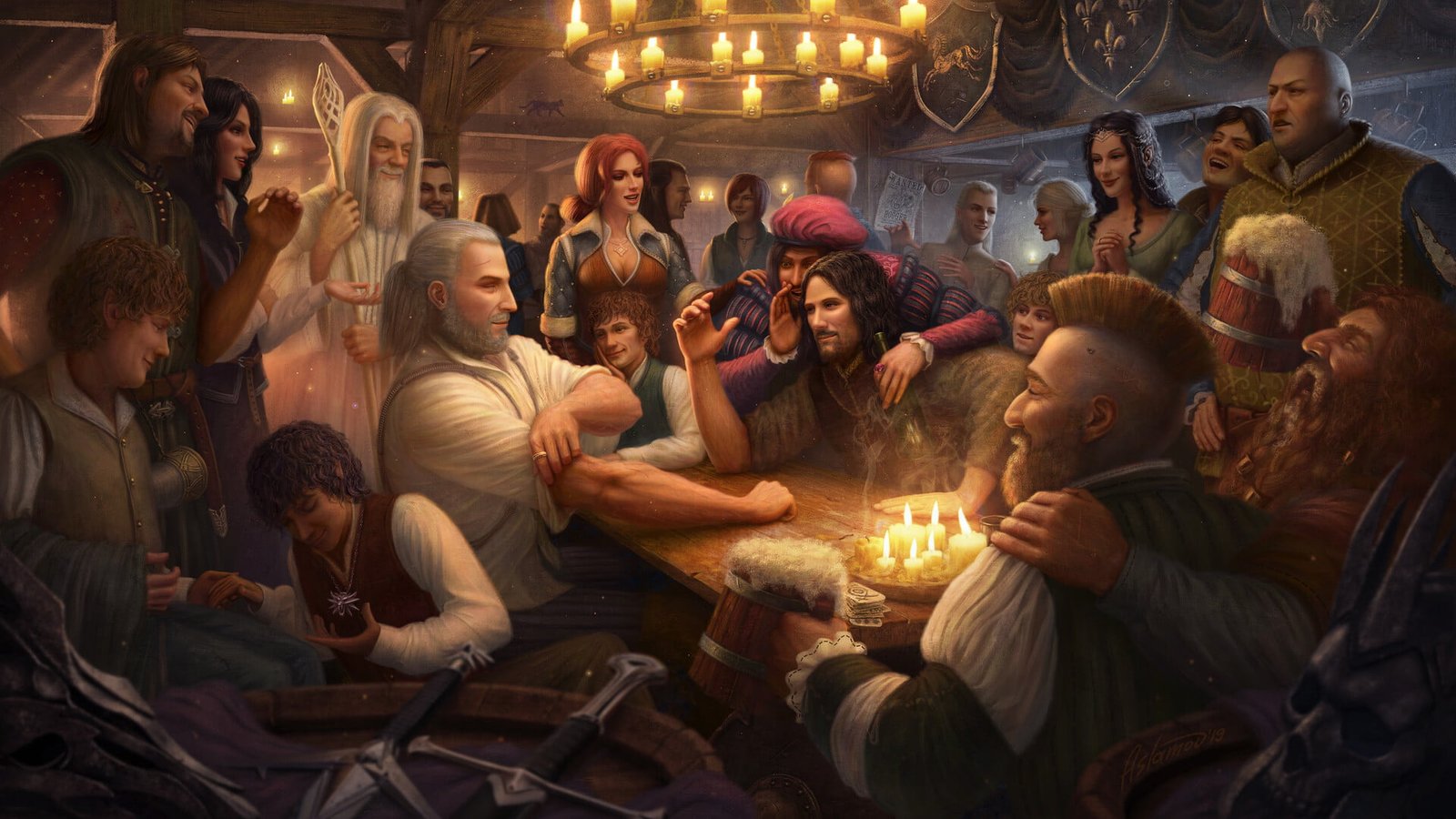 Movie Crossover Aragorn Boromir Dandelion The Witcher 2k