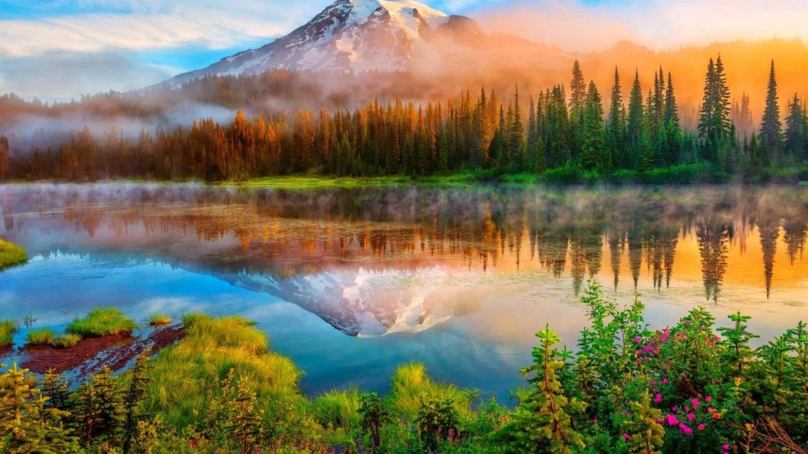 national park mount rainier united states washington 2k