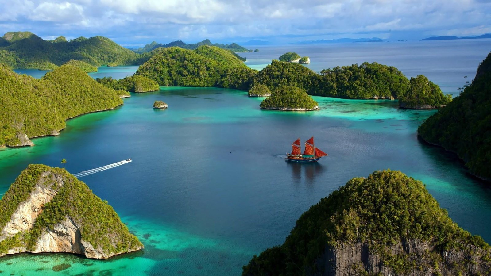 nature raja ampat islands water islet archipelago promontory 2k