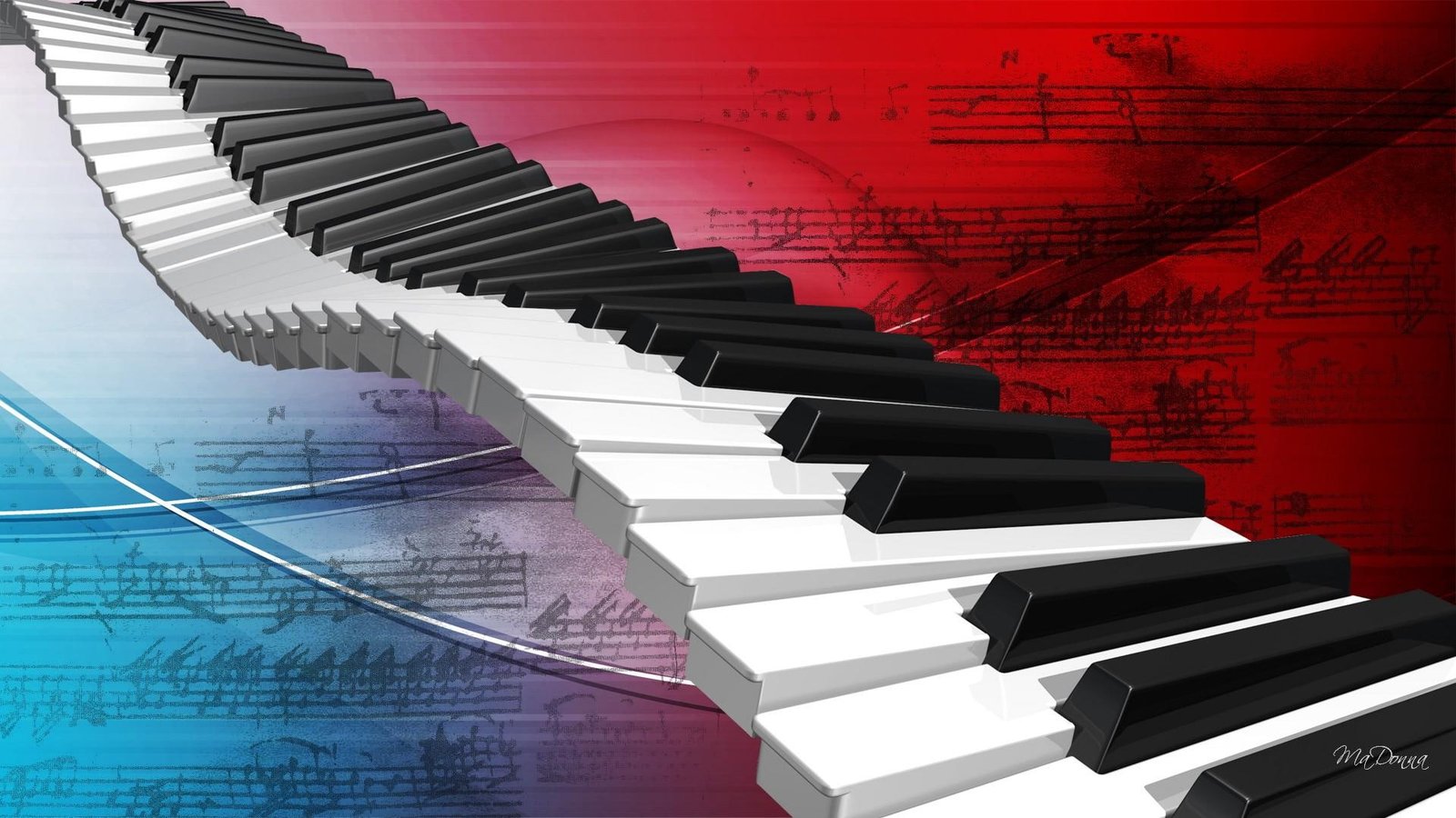 Old Time Music white and black piano keys illustration abstract 2k