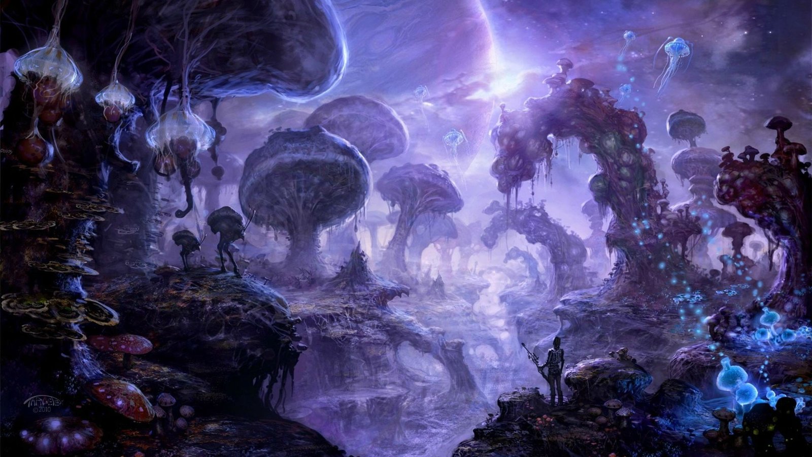 psychedelic abstract mushroom shrooms fantasy art 2k