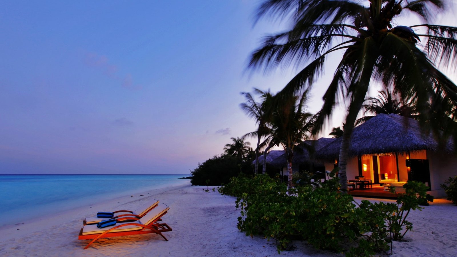 Resort Tropical Hotel Hut Ocean Beach Chairs HD nature 2k