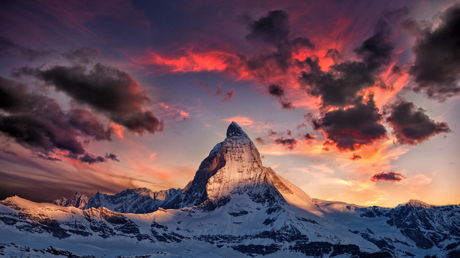 snow capped mountain nature mountains Alps Matterhorn sky 2k