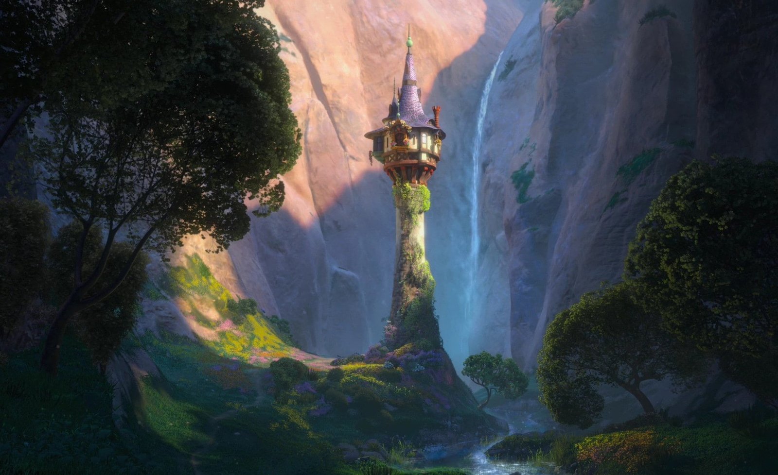 Tangled Castle Disney Rapunzel tower illustration Cartoons 2k