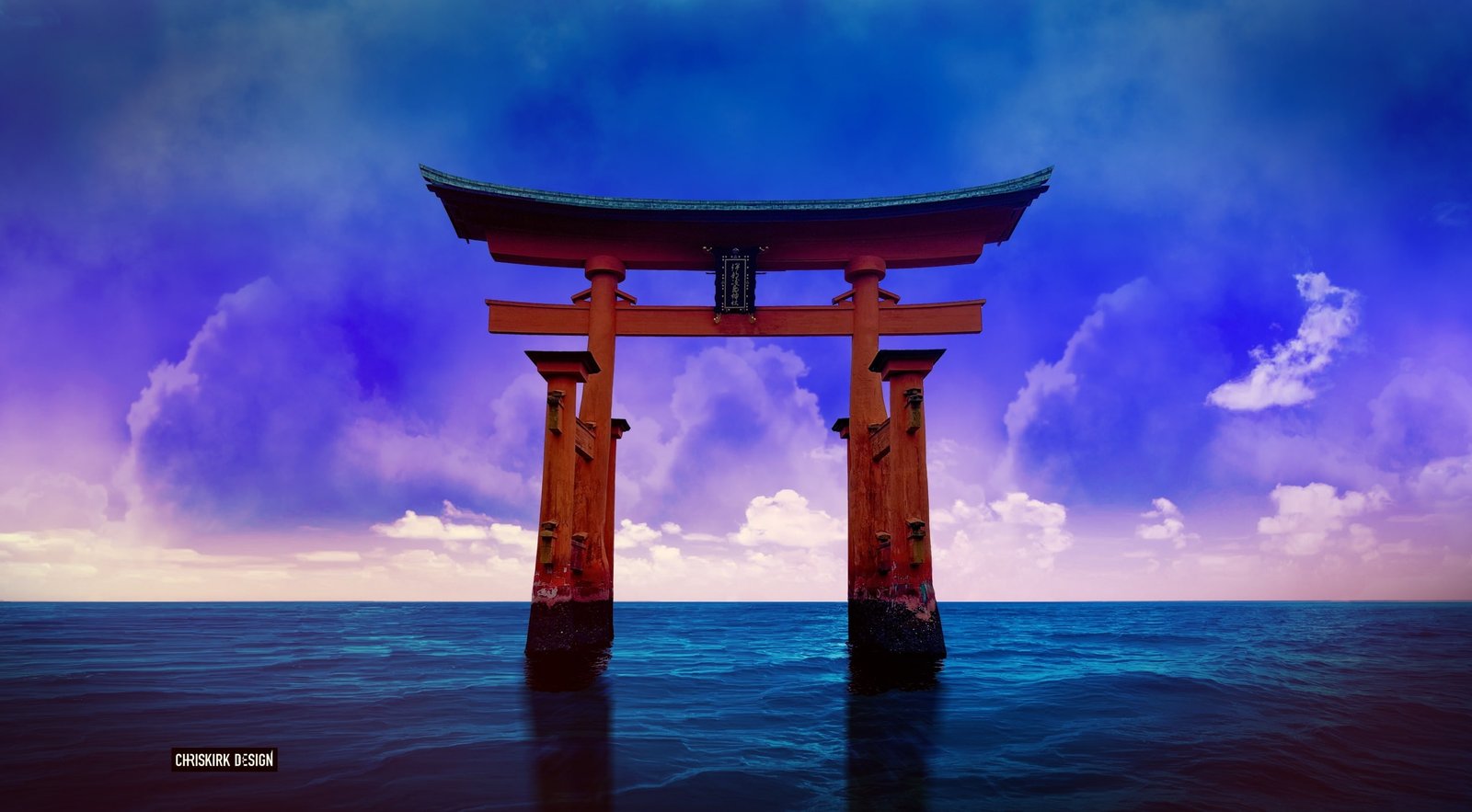 Torii brown wooden arch Aero Creative landscape asia japon 2k
