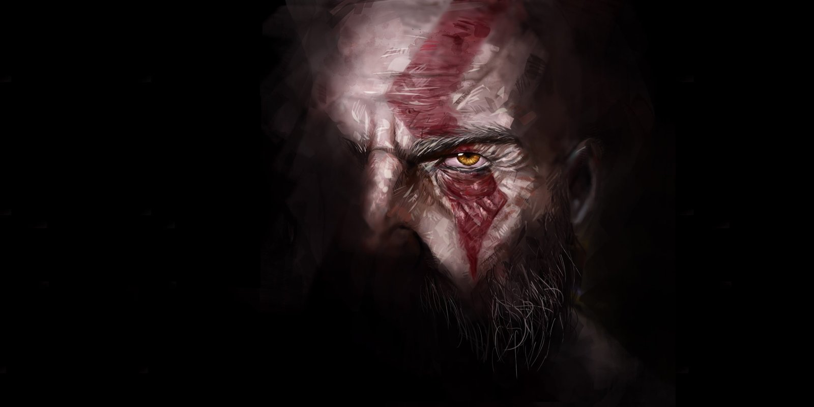 God of War digital Kratos dark video games Video Game Art 2k 4k