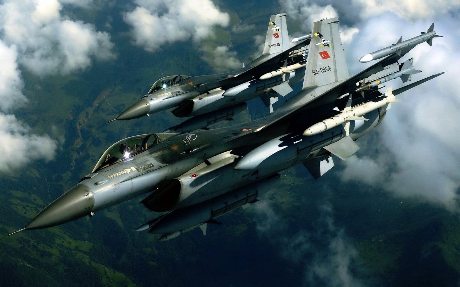 gray jet plane General Dynamics F 16 Fighting Falcon Turkish Air Force 2k