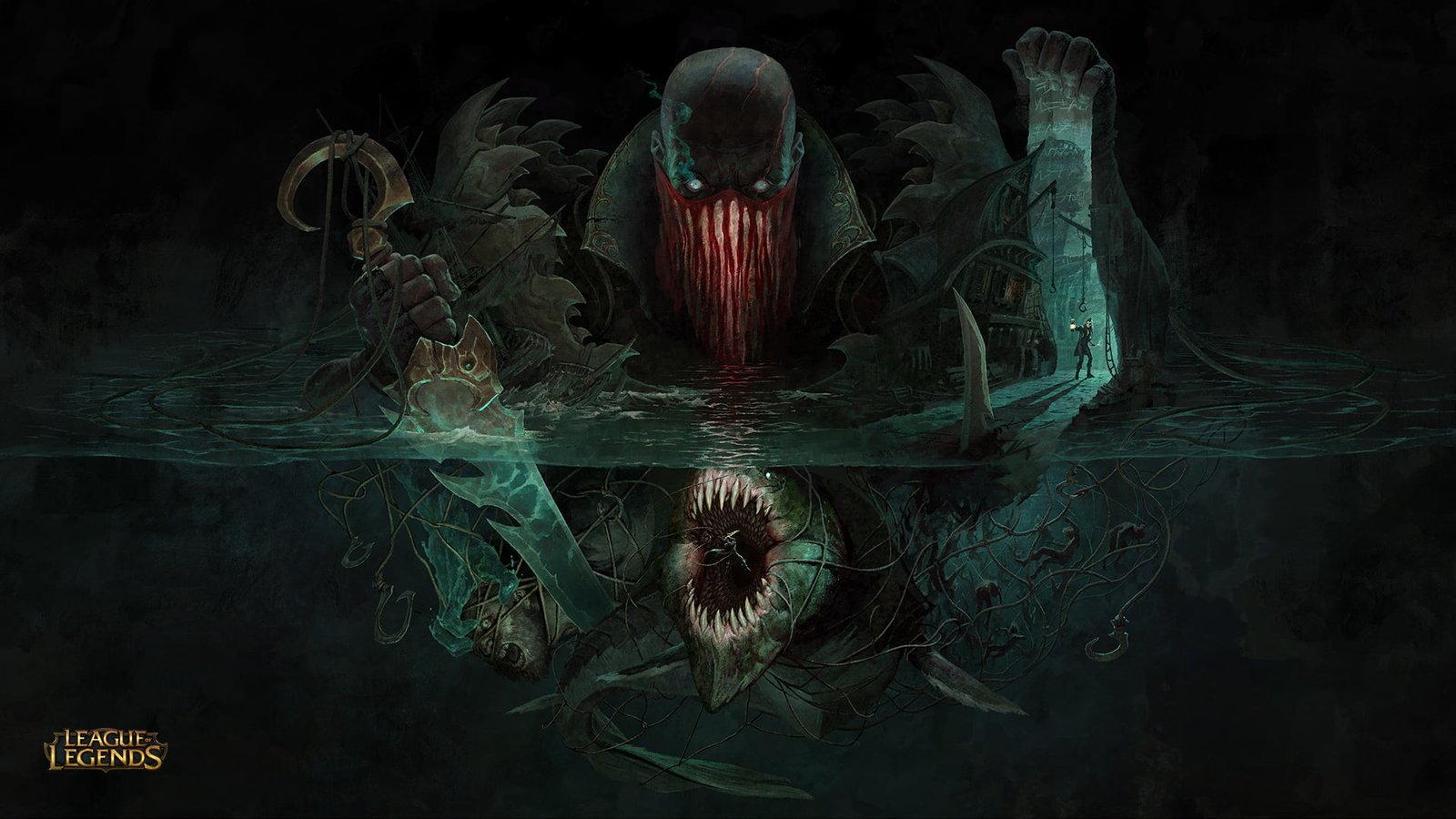 green and black League of Legends wallpaper Pyke league 2k