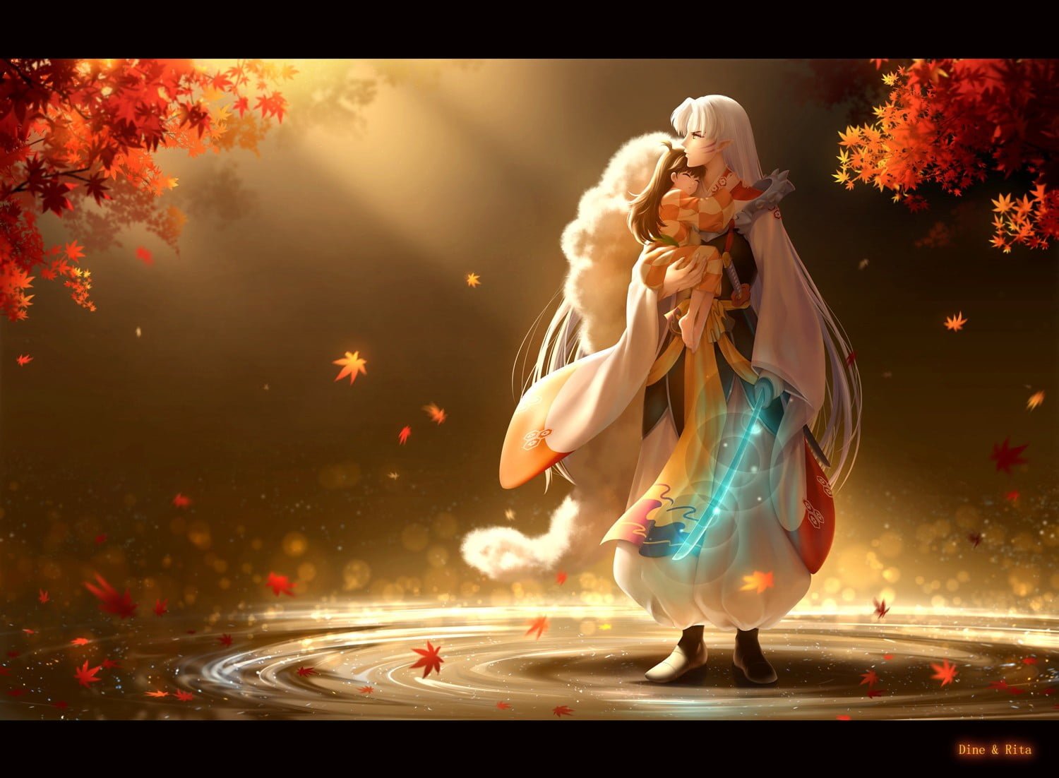 Inu Yasha Sesshomaru wallpaper Inuyasha Rin anime 2k