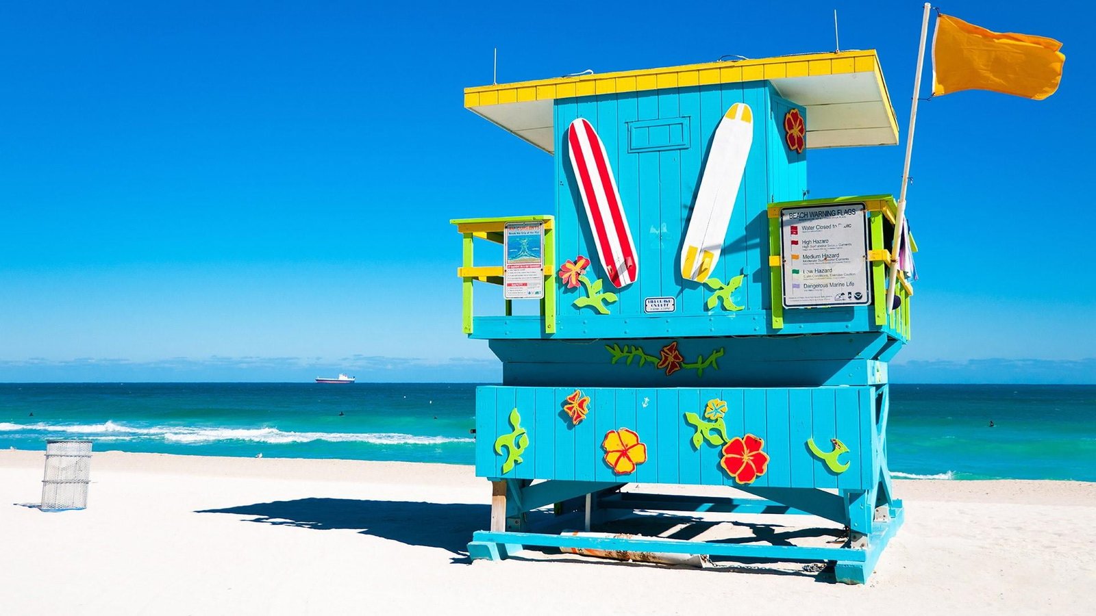 lifeguard tower miami beach sand white united states 2k