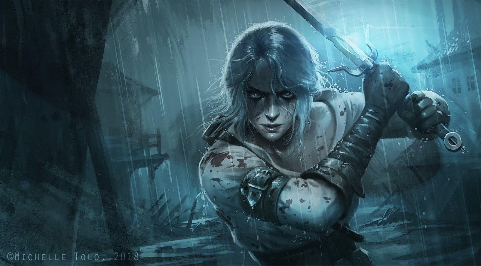 Michelle Tolo women CD Projekt RED sword Cirilla Fiona Elen Riannon 2k