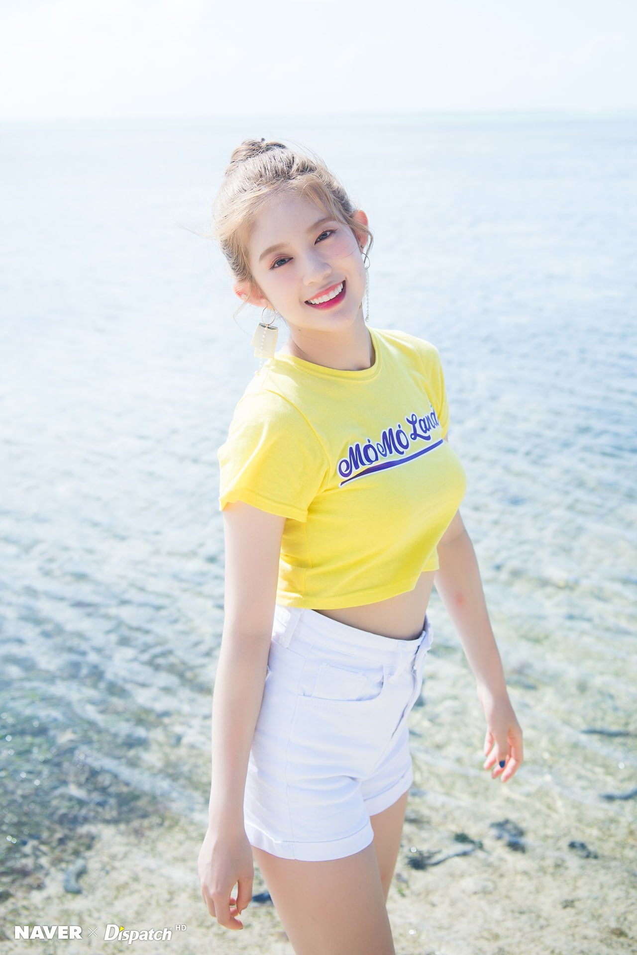 Momoland K pop Asian women water smiling happiness looking at camera