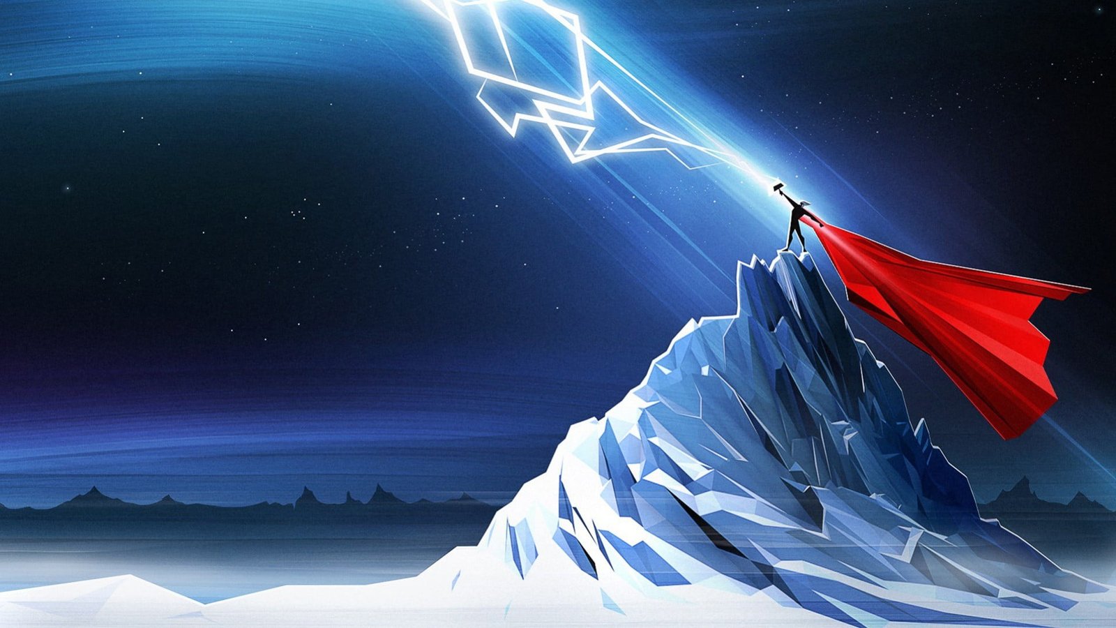 Marvel Thor wallpaper Mjolnir lightning simple Comics 2k
