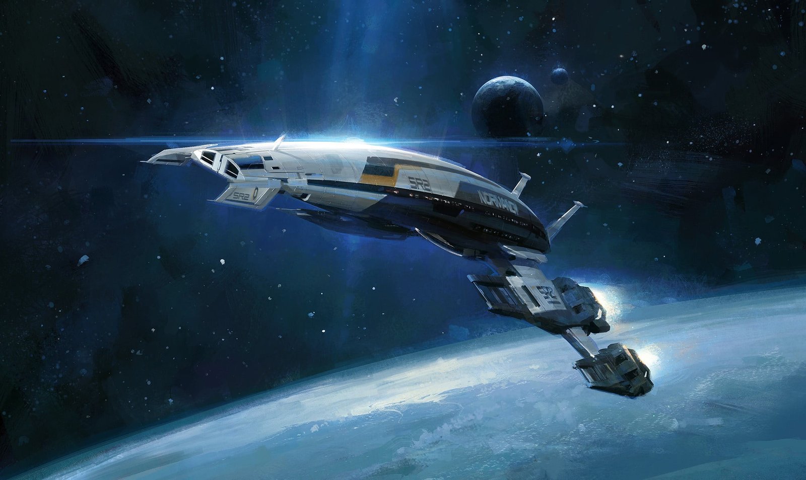 Mass Effect 2 Normandy SR space spaceship 2k