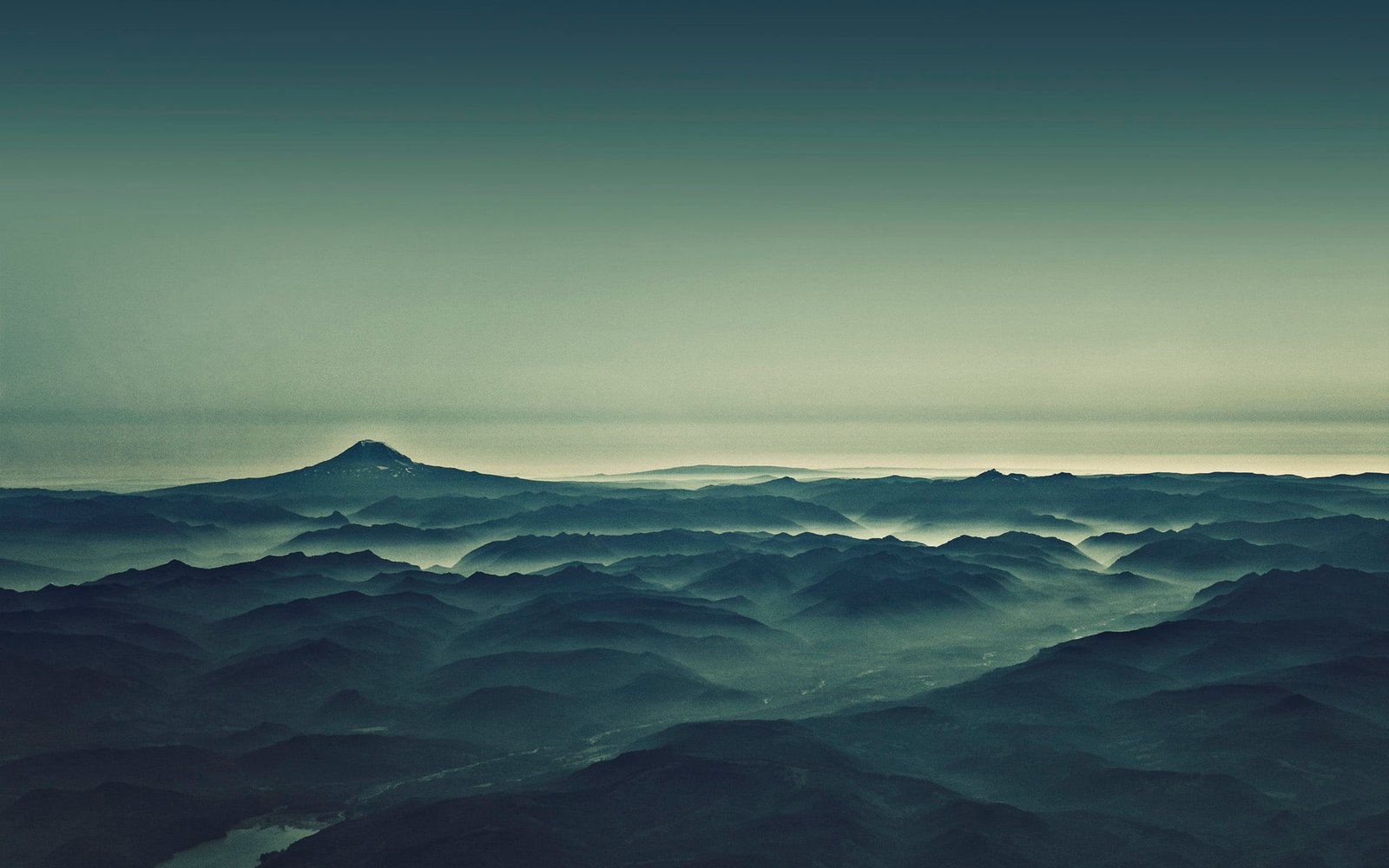 Morning Mist green landscape monotone mountains nature photography 2k