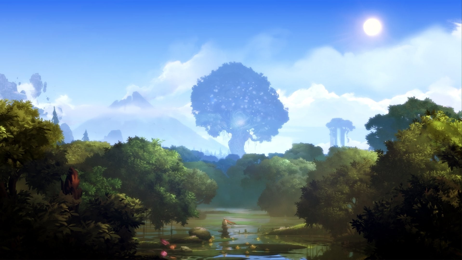 Ori and the Blind Forest Trees Spirits Landscape Nature 2k