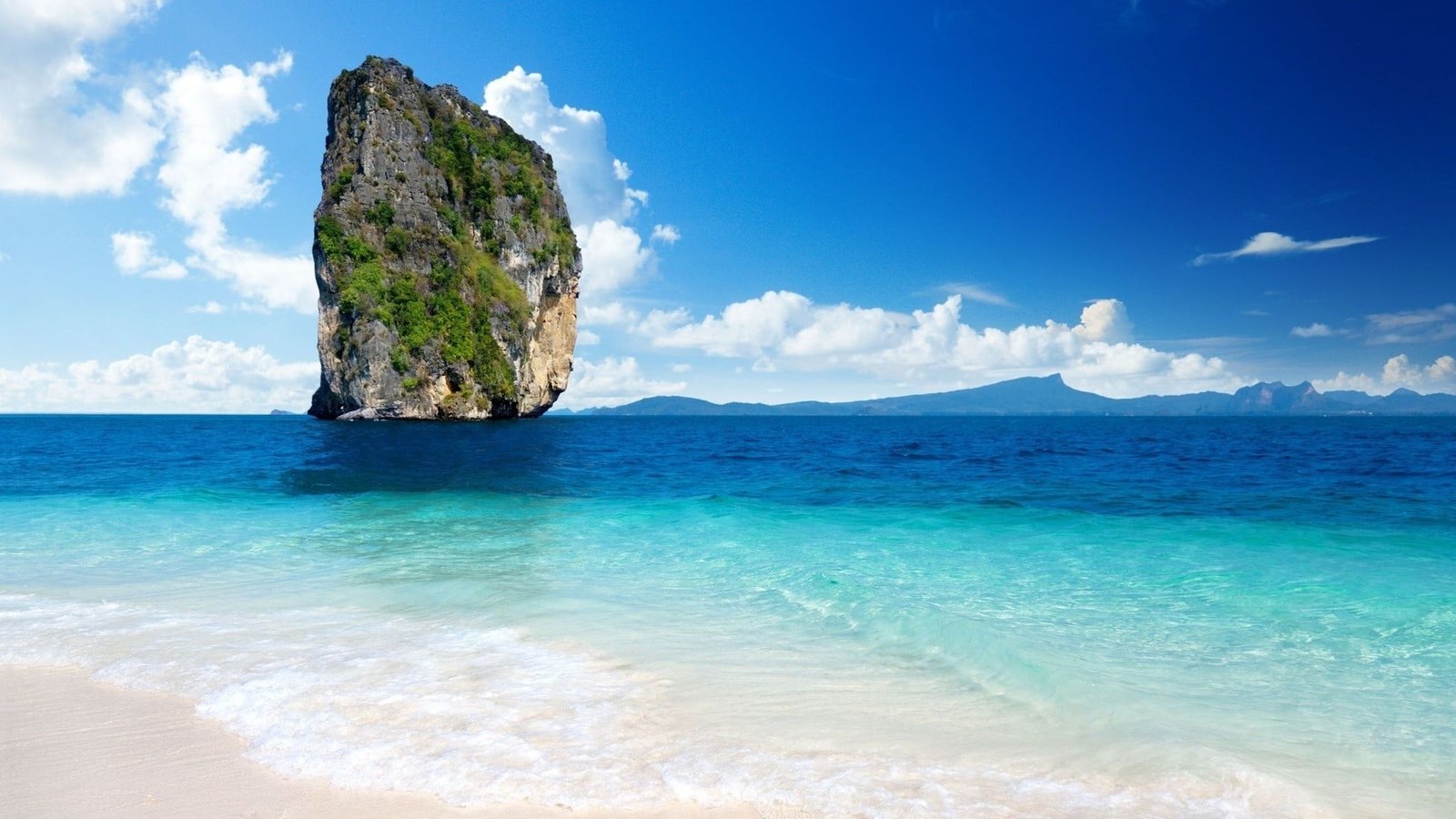 rock formation beach Thailand nature sky sea water beauty in 2k