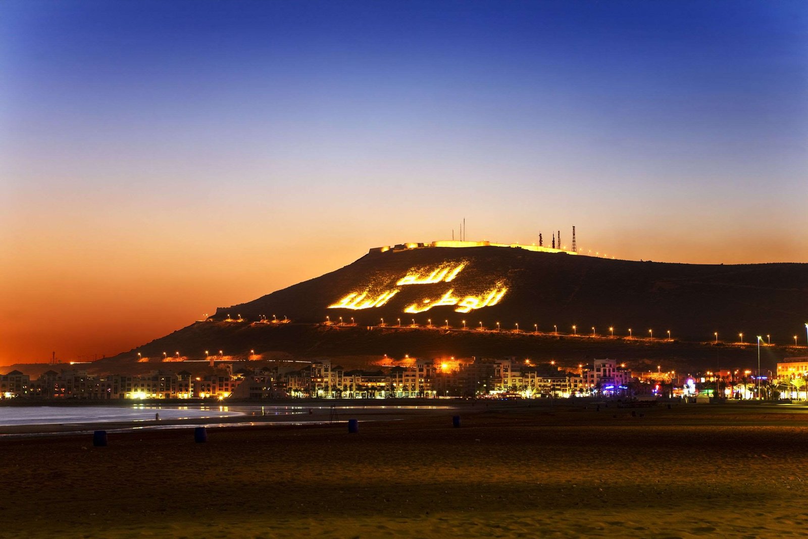 agadir sky architecture built structure illuminated water 2k