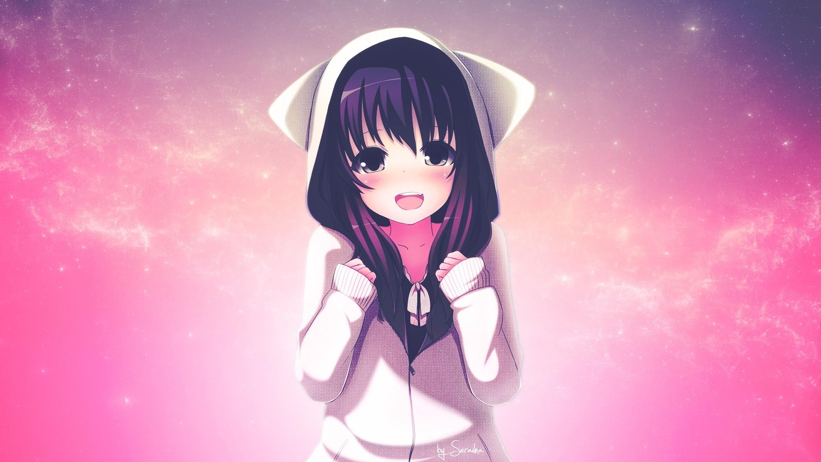 Anime Girls Blushing Hoodie Manga Cute 2k