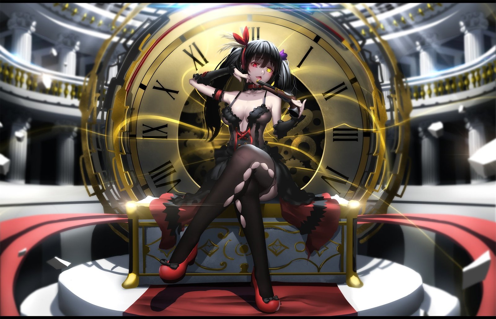 anime girls Date A Live Tokisaki Kurumi cleavage 2k
