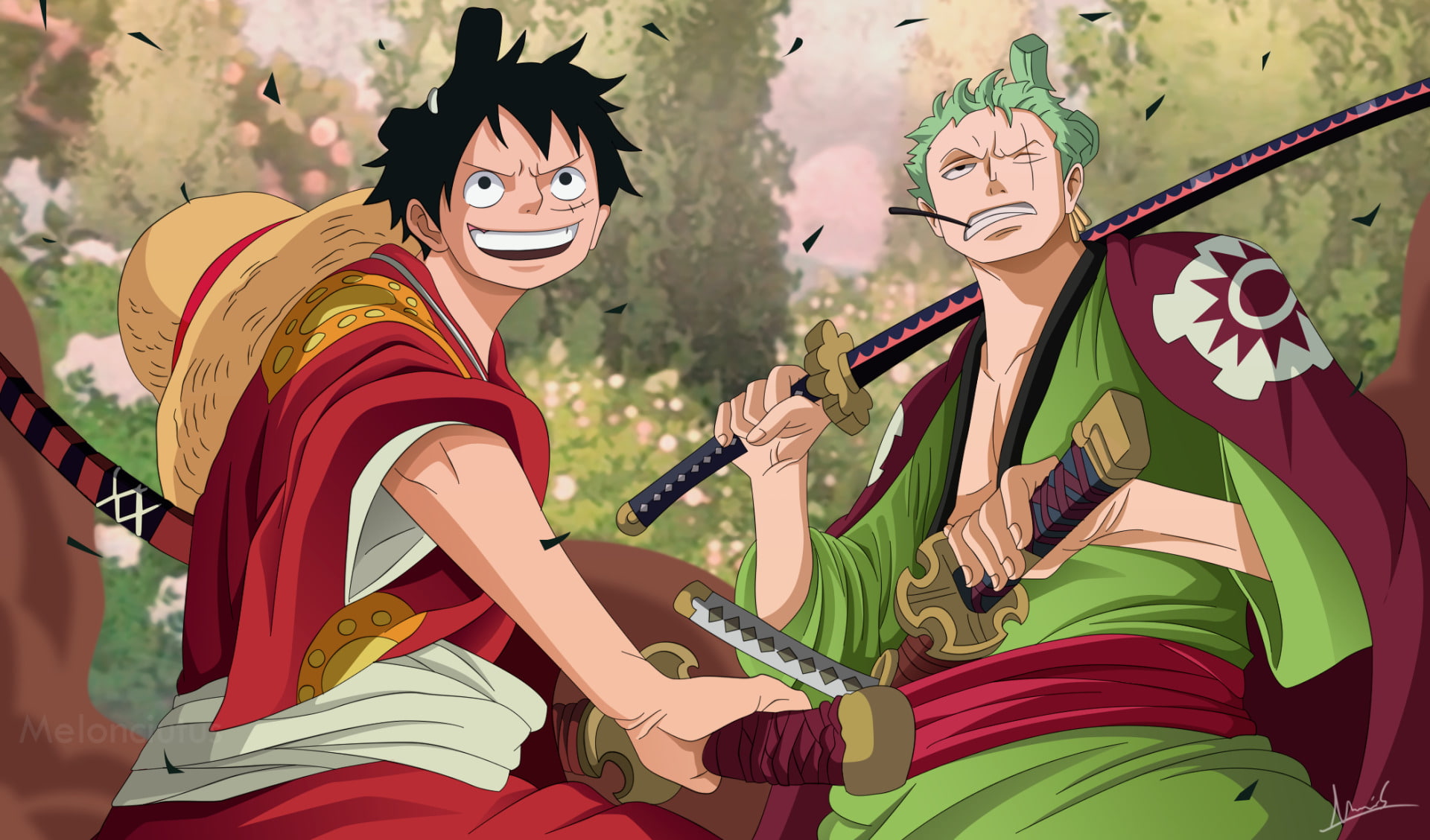 Anime One Piece Monkey D Luffy Zoro Roronoa 2k