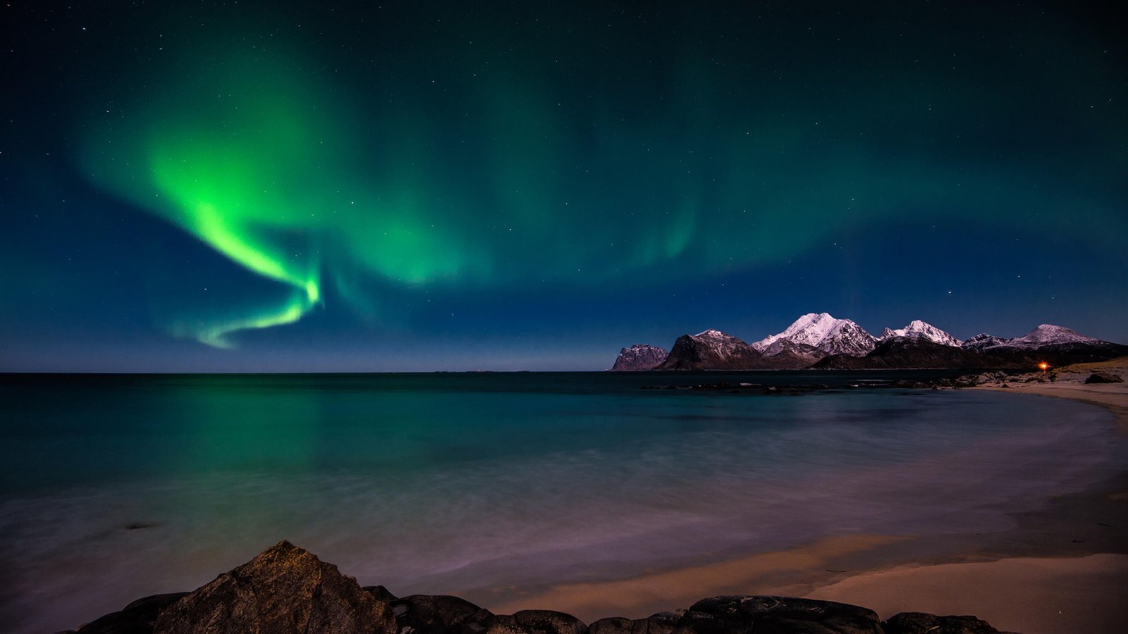 aurora borealis nature night sky water phenomenon lighting 2k 4k