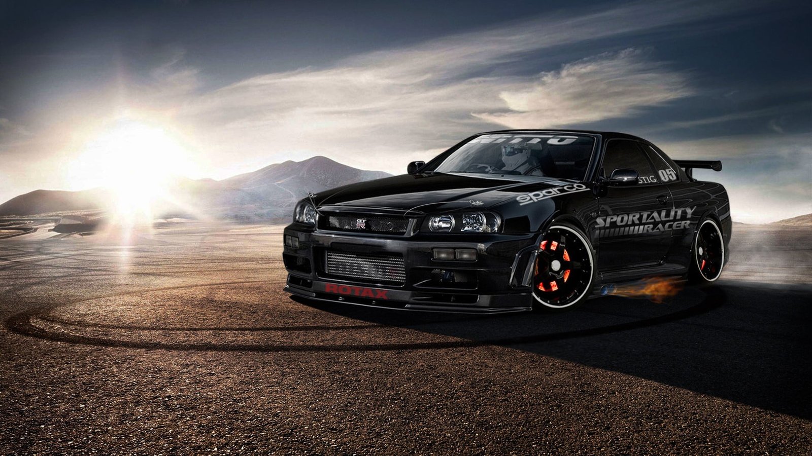 black Nissan GTR car Skyline GT R transportation 2k