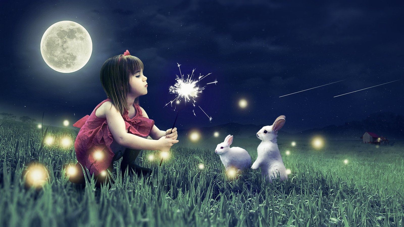 Cute Girl HD wallappers rabbits 2k