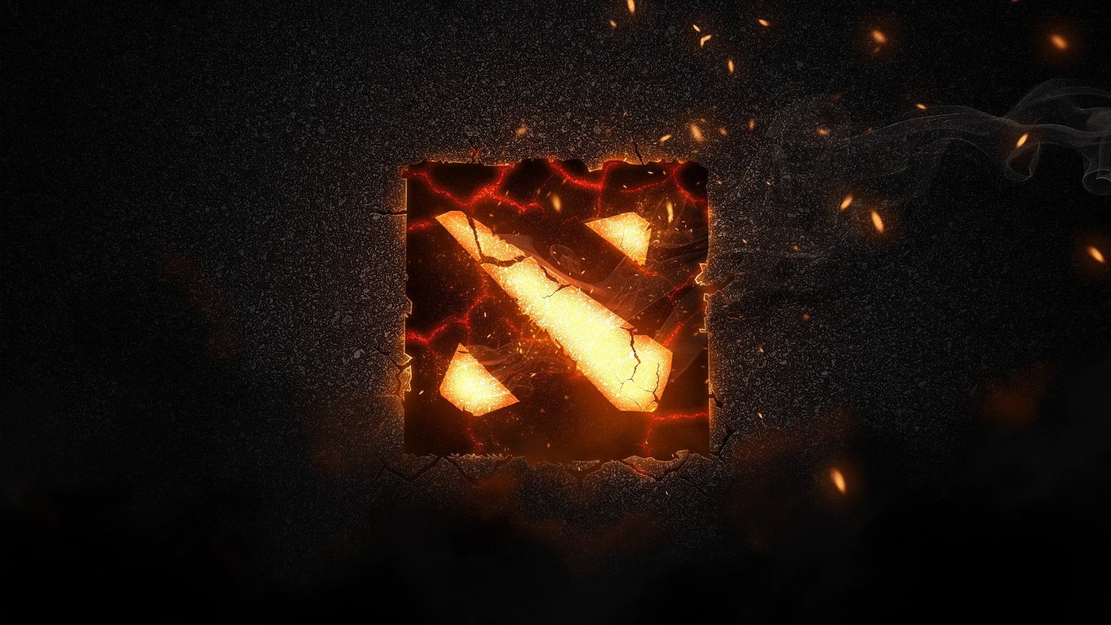 Dota 2 icon logo digital art fire night burning illuminated 2k