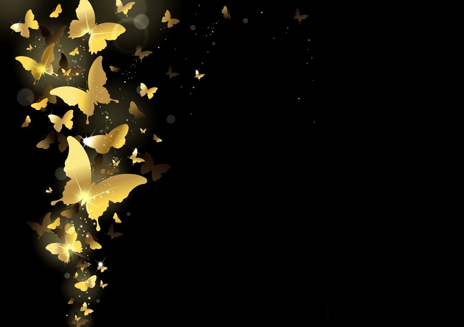 gold color butterfly wallpaper background golden design sparkle 2k 4k 5k