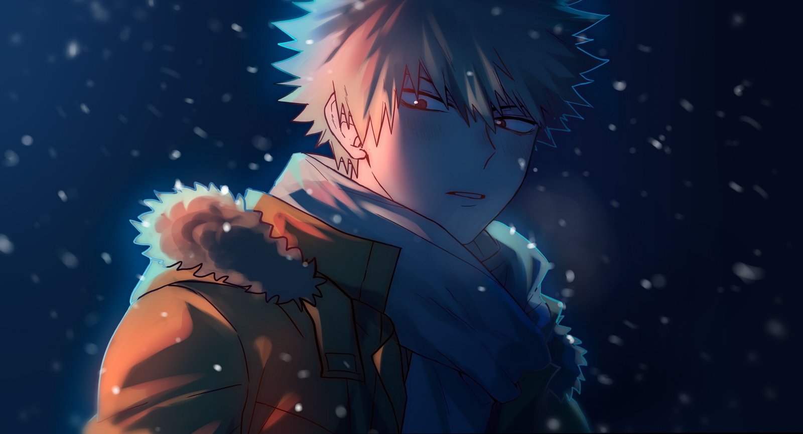 katsuki bakugou boku no hero academia snow scarf Anime 2k 4k