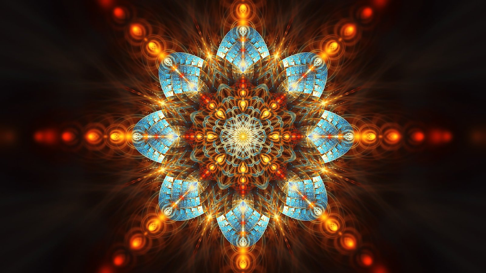 mandala illustration abstract fractal symmetry digital art 2k