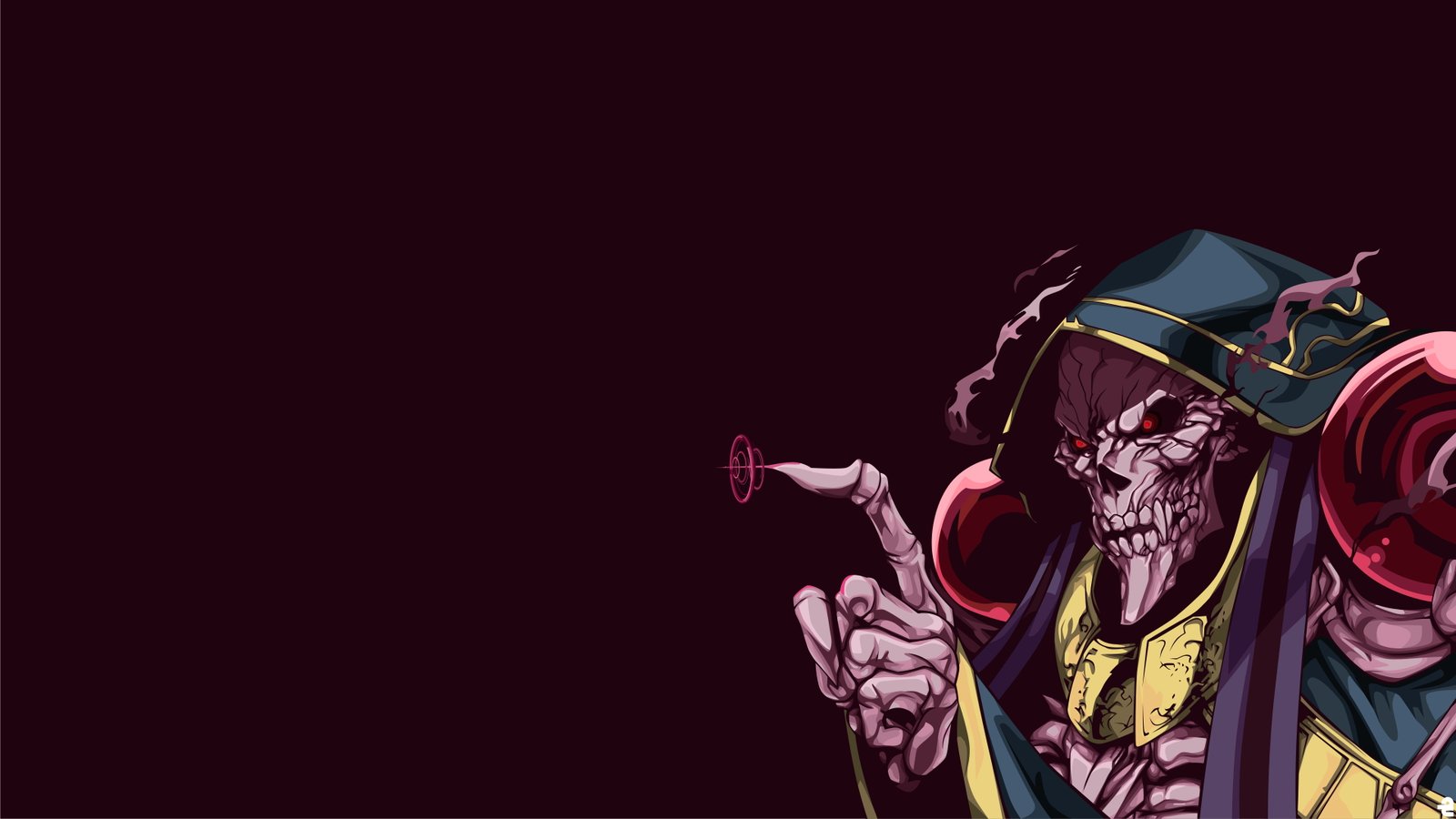 Overlord anime Ainz Ooal Gown skull copy space no people 2k 4k
