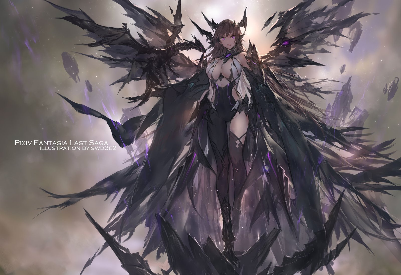 Pixiv Fantasia anime girls women fantasy girl brunette 2k