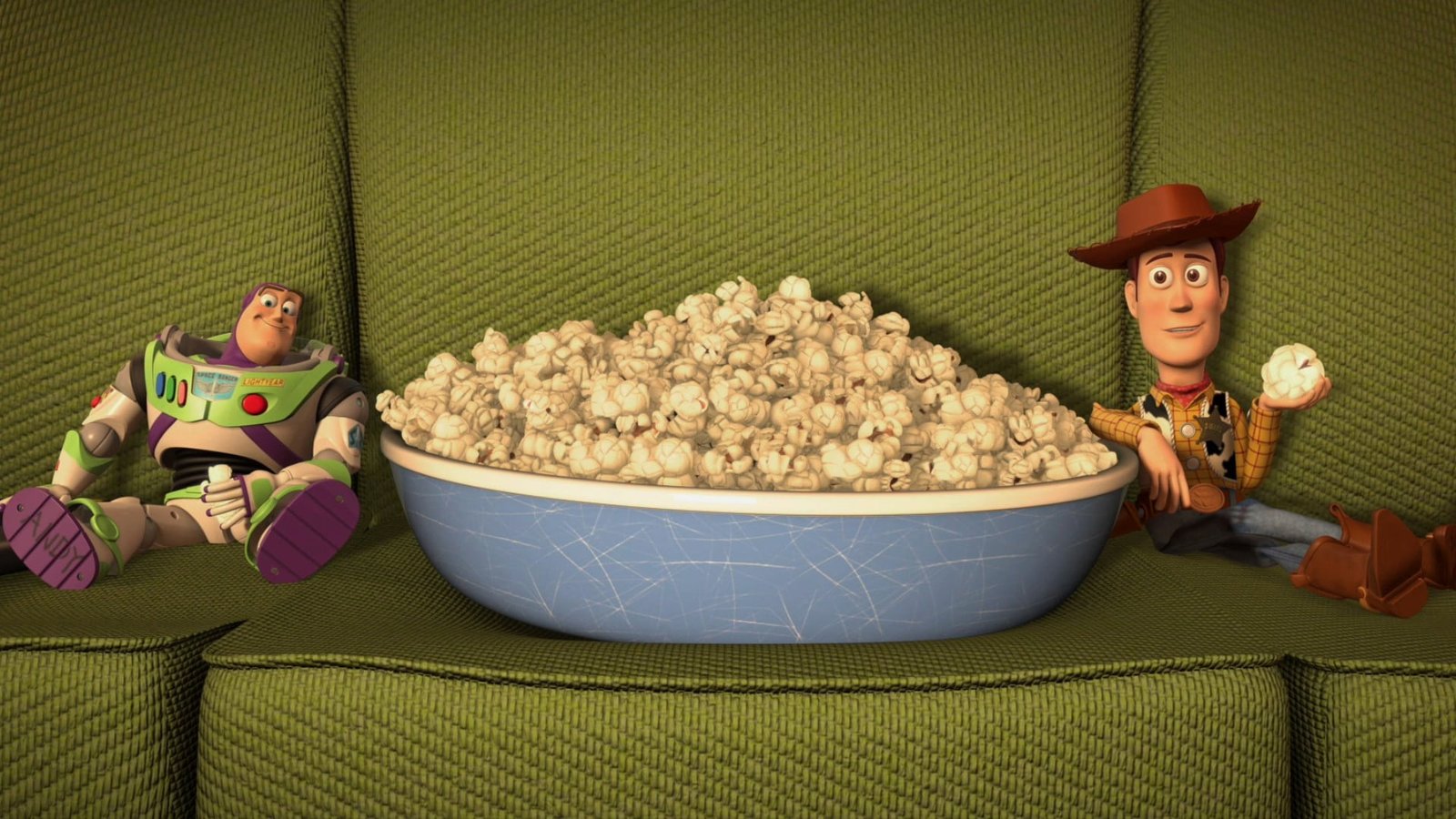 popcorn and toy figures movies Toy Story animated Pixar Animation Studios 2k