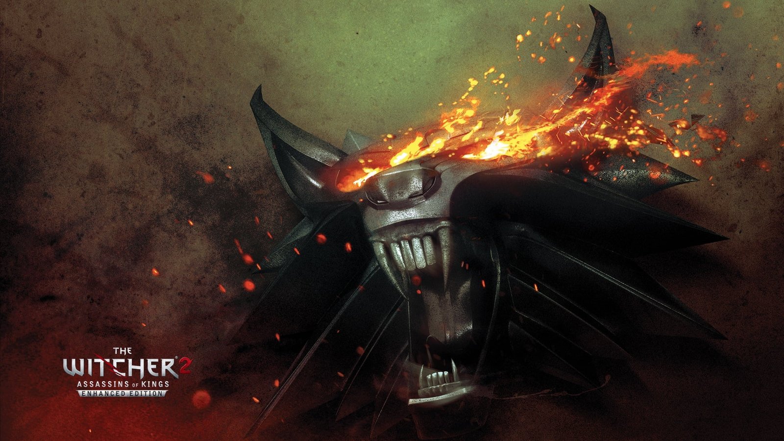 The wallpaper fire medallion the Witcher 2 burning 2k