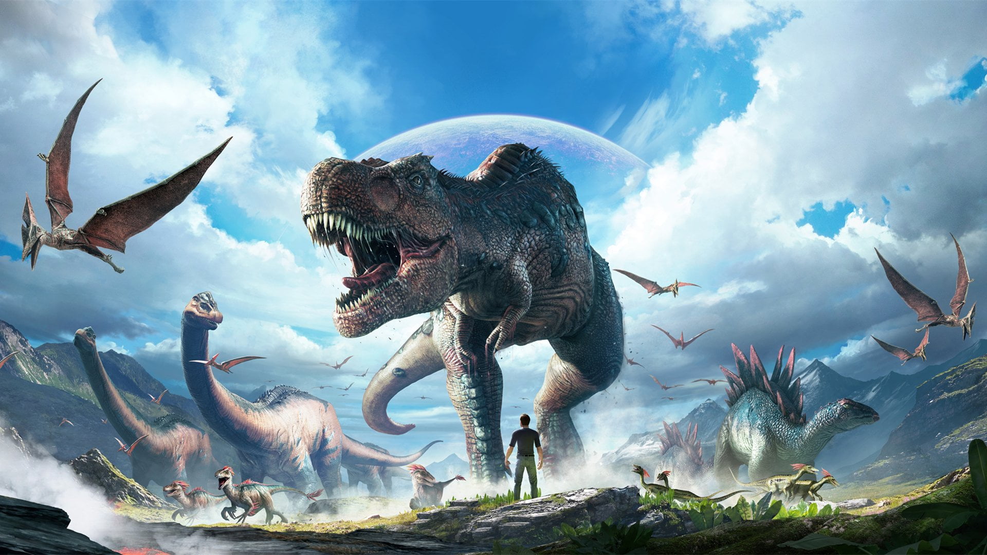 Video Game ARK Survival Evolved cloud sky animal themes 2k