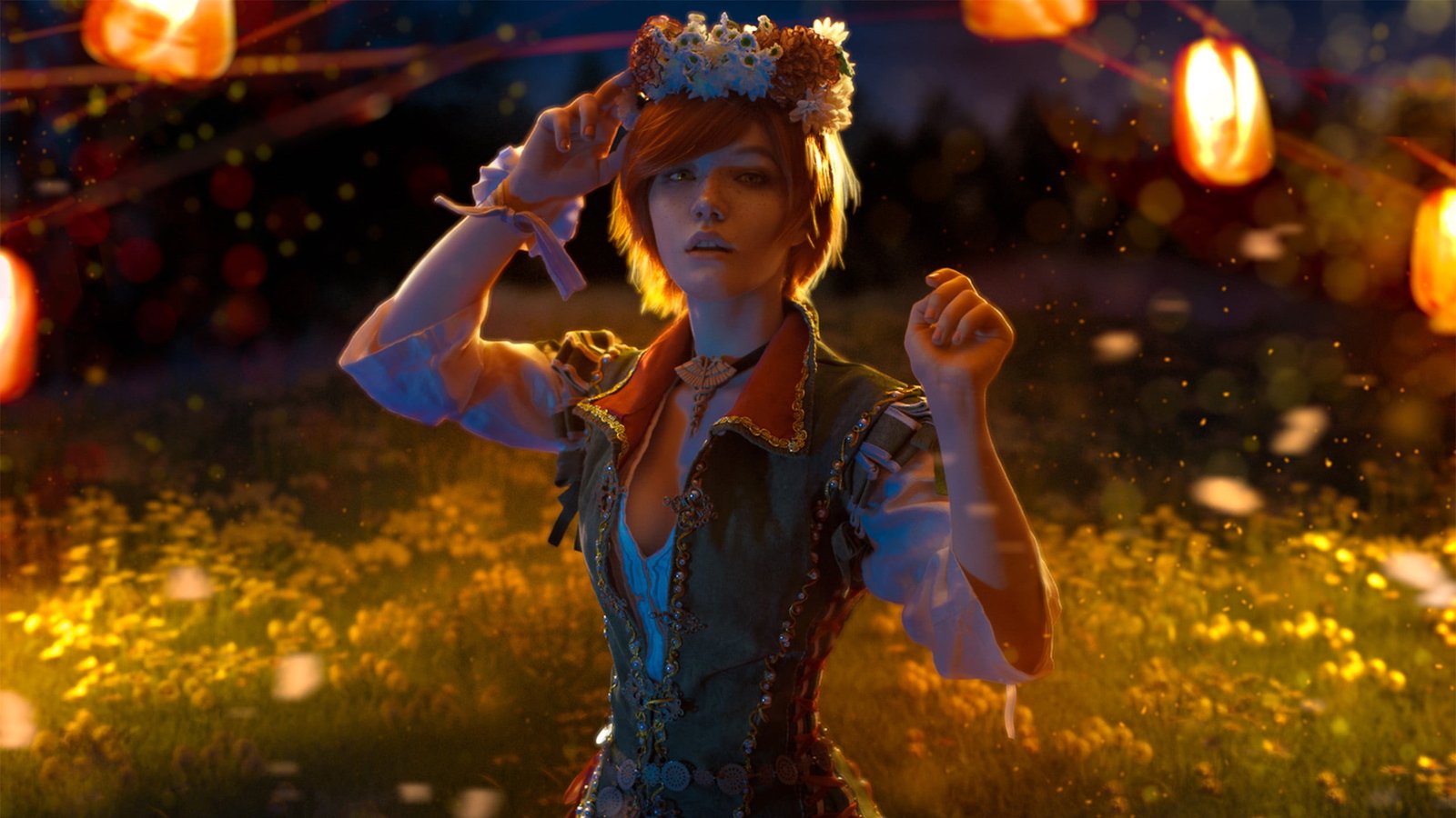 women's blue denim vest The Witcher 3 Wild Hunt 2k