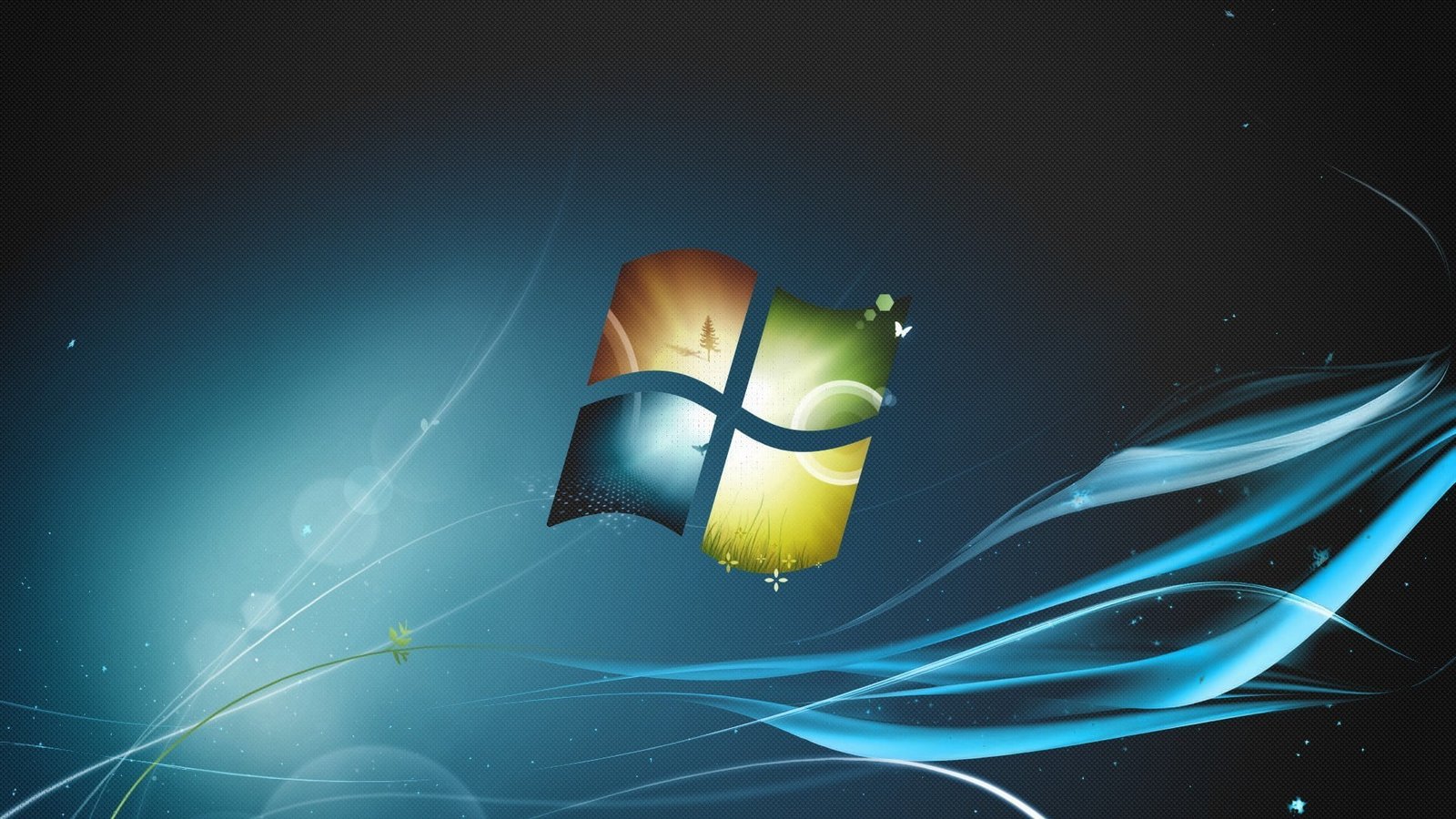 Windows wallpaper Microsoft 7 logo illuminated 2k