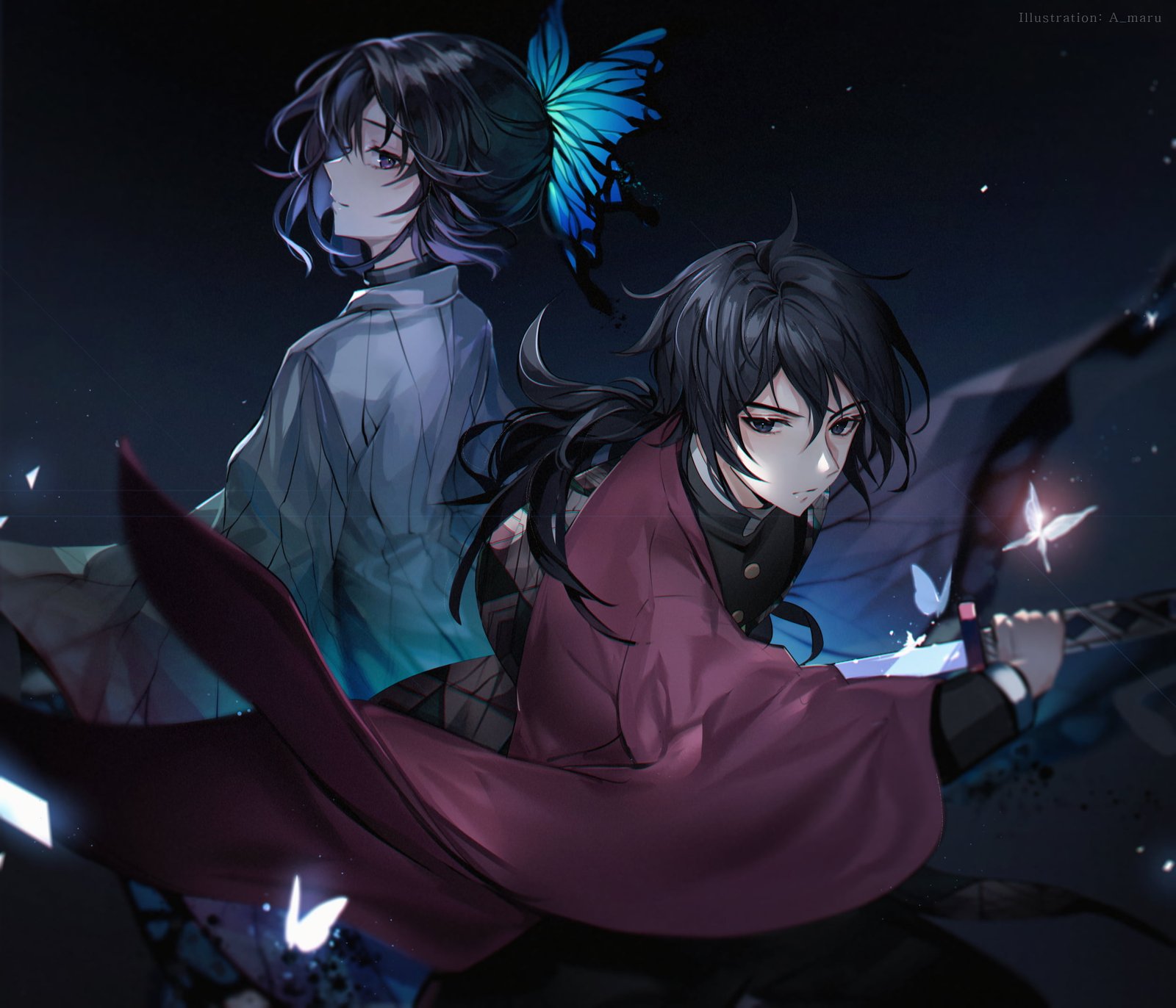 Anime Demon Slayer Kimetsu no Yaiba Giyuu Tomioka Shinobu Kochou 2k