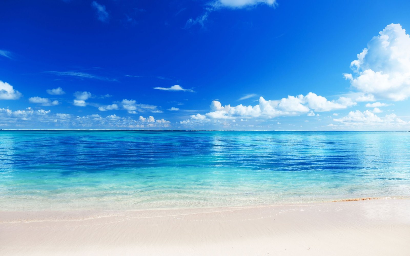 Beach Blue Sky Clean Water Clouds 2k