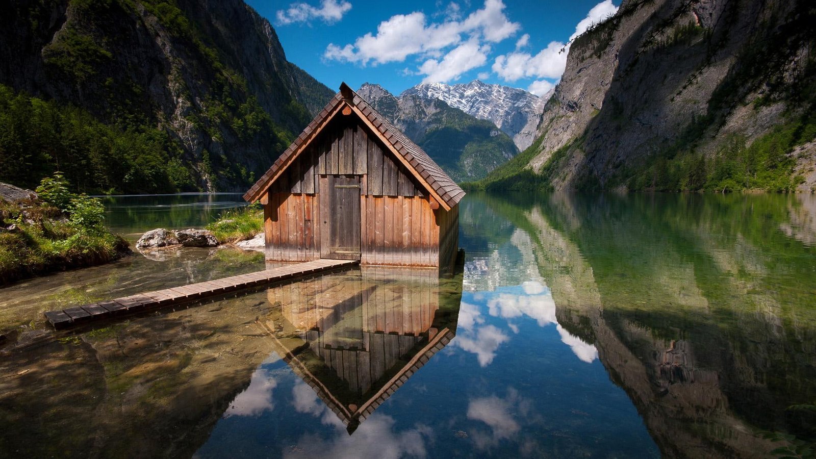 Berchtesgaden beautiful lakeside scenery desktop 2k
