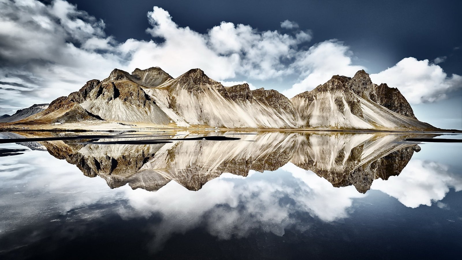 brown and white horse painting Iceland reflection mountains 2k