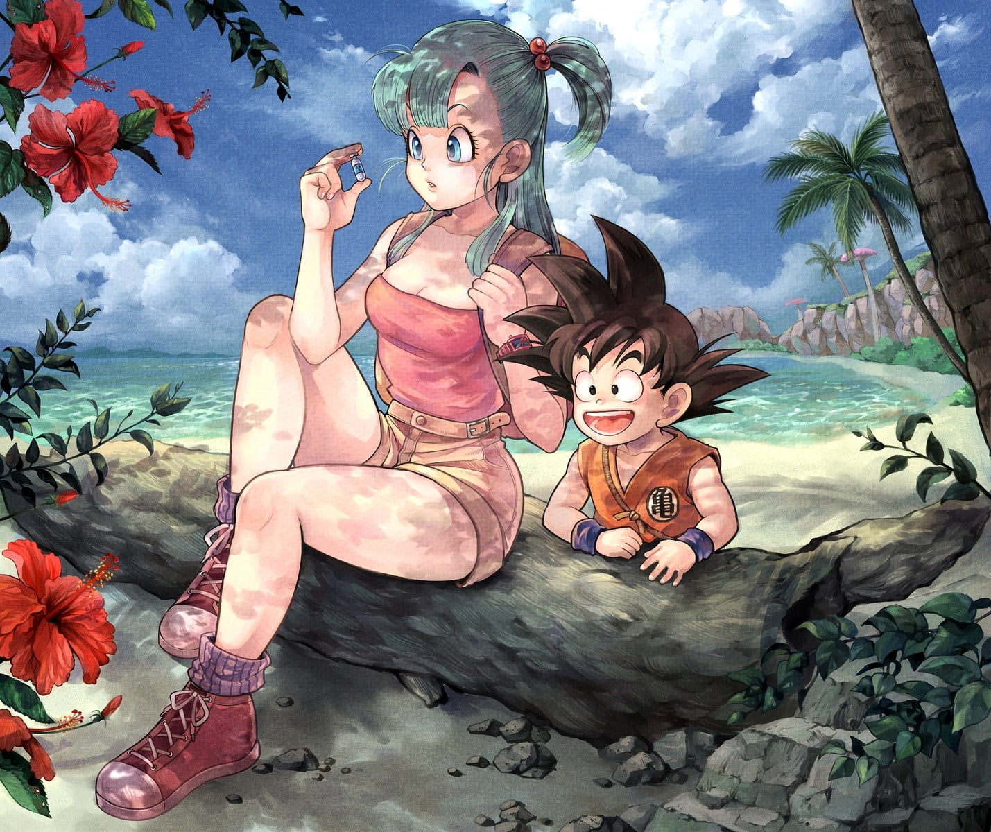Bulma and Son Goku wallpaper Dragon Ball Z women people computer Graphic