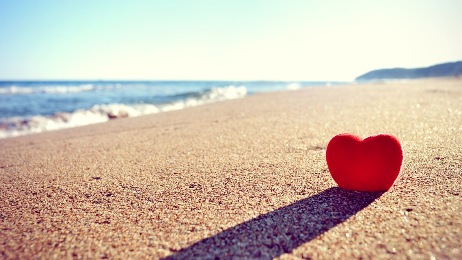 Heart Beach Sand Shadow HD love hate 2k