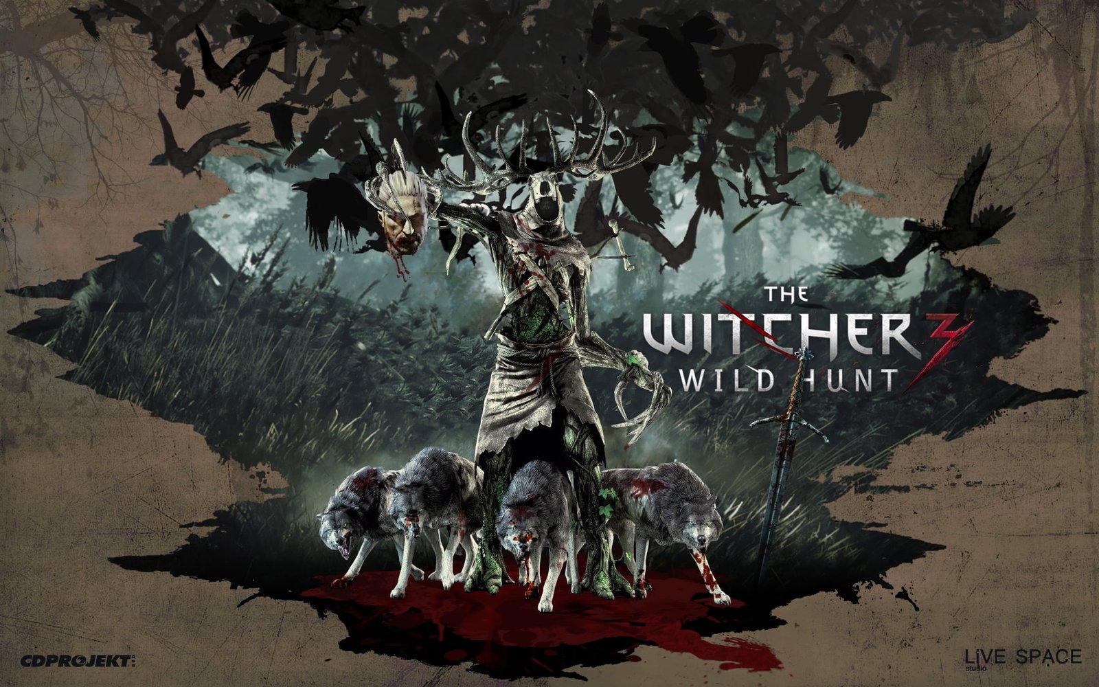 The Witcher 3 Wild Hunt wallpaper art wolves illustration 2k