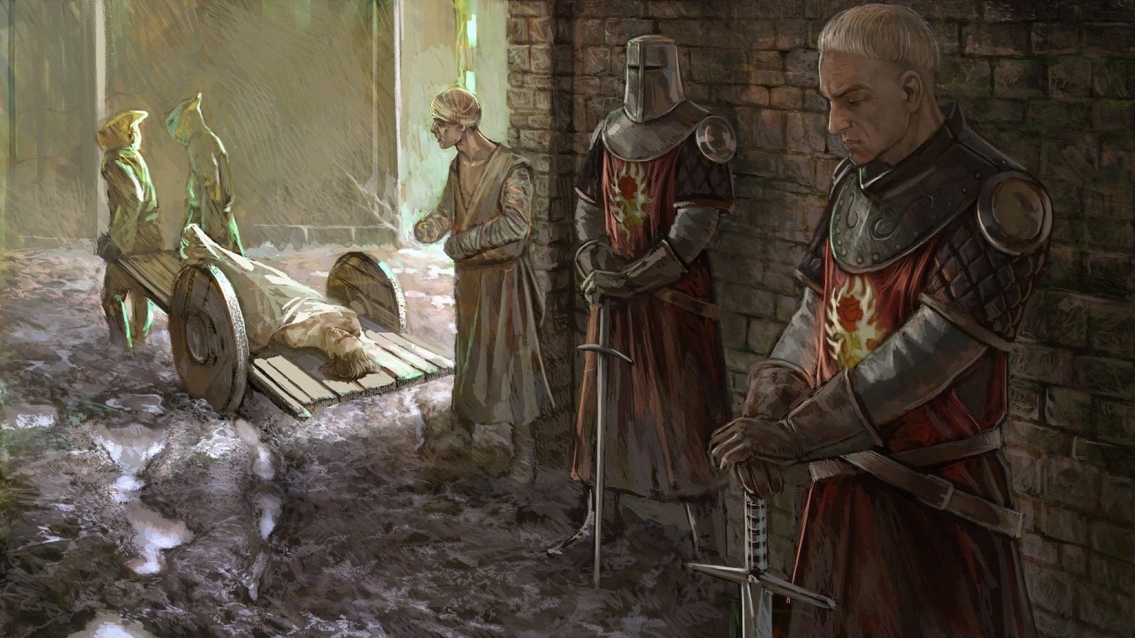 The Witcher Medieval HD male profile in knight armor suit artwork 2k