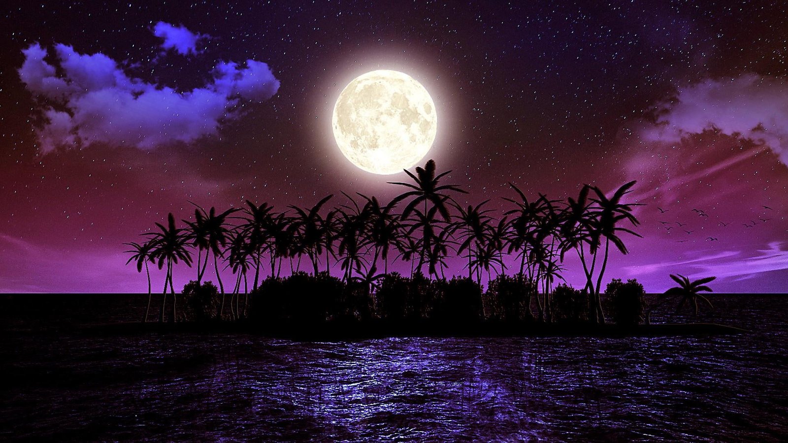 island midnight darkness clouds birds photoshop photo manipulation 2k