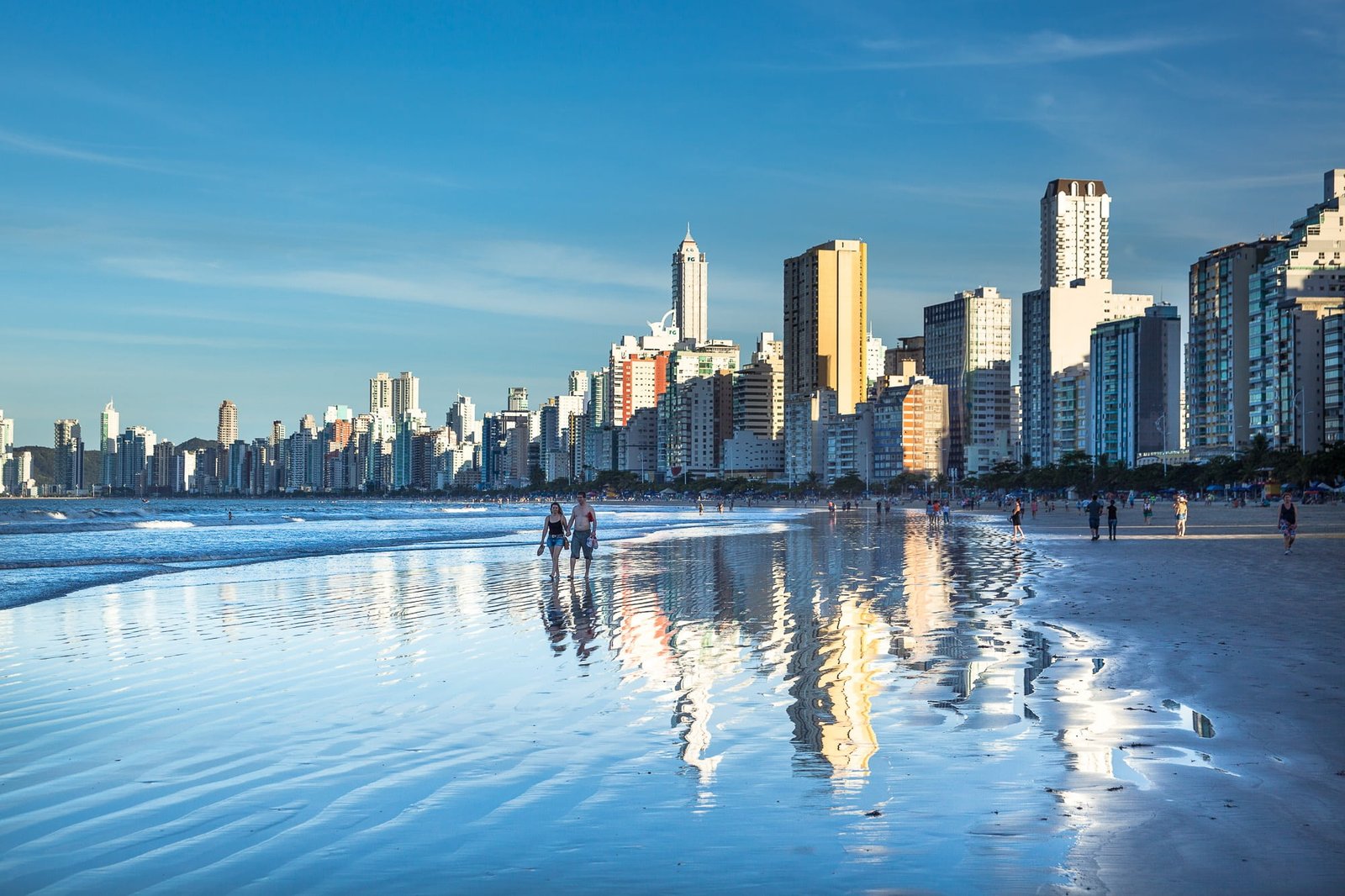landscape photography of people walking on seashore santa catarina 2k